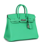 Birkin 25 Vert Comics Togo Palladium Hardware