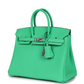 Birkin 25 Vert Comics Togo Palladium Hardware