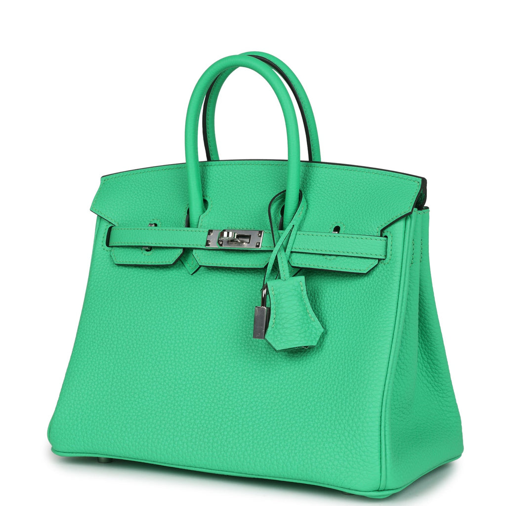 Birkin 25 Vert Comics Togo Palladium Hardware