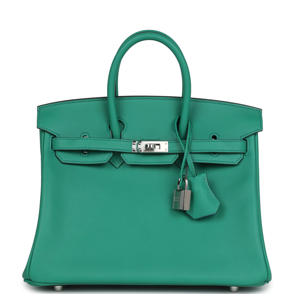 Birkin 25 Vert Vertigo Verso Swift Palladium Hardware