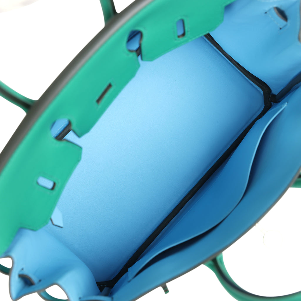 Birkin 25 Vert Vertigo Verso Swift Palladium Hardware