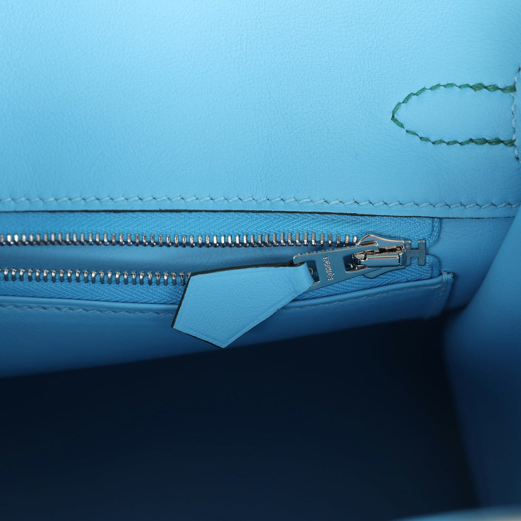 Birkin 25 Vert Vertigo Verso Swift Palladium Hardware