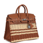 Birkins 25 Gold Swift and Stripe Wicker Palladium Hardware