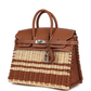 Birkins 25 Gold Swift and Stripe Wicker Palladium Hardware