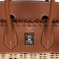 Birkins 25 Gold Swift and Stripe Wicker Palladium Hardware