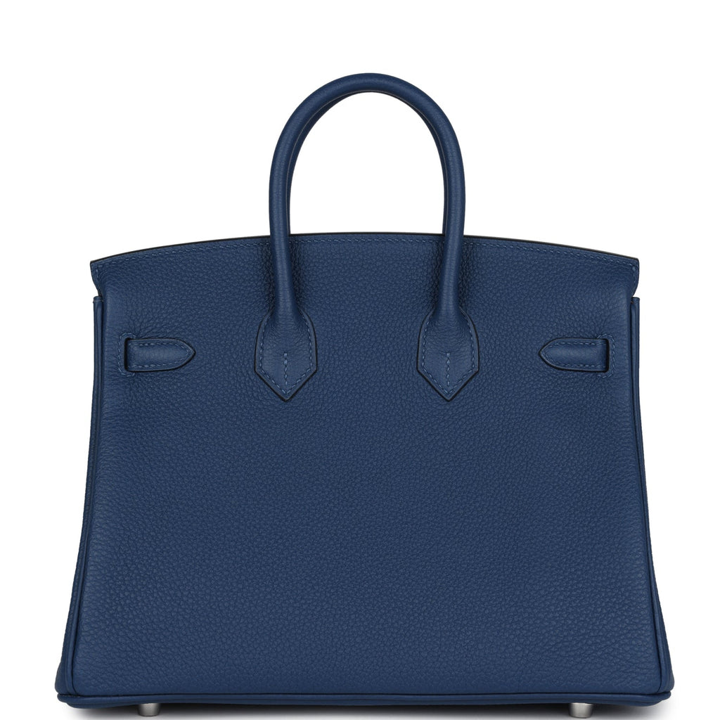 Birkins 25 Deep Bleu Verso Togo Palladium Hardware
