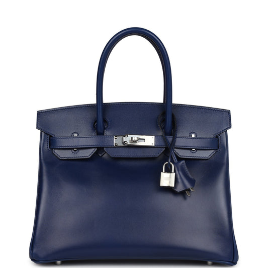 Birkin 30 Bleu Saphir Box Palladium Hardware