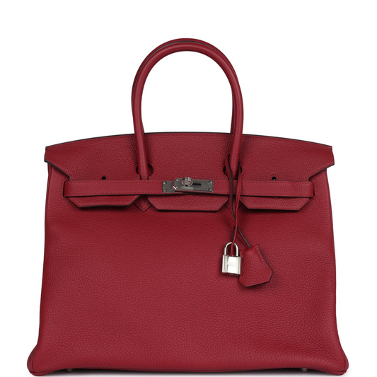 Birkin 35 Rouge Grenat Togo Palladium Hardware