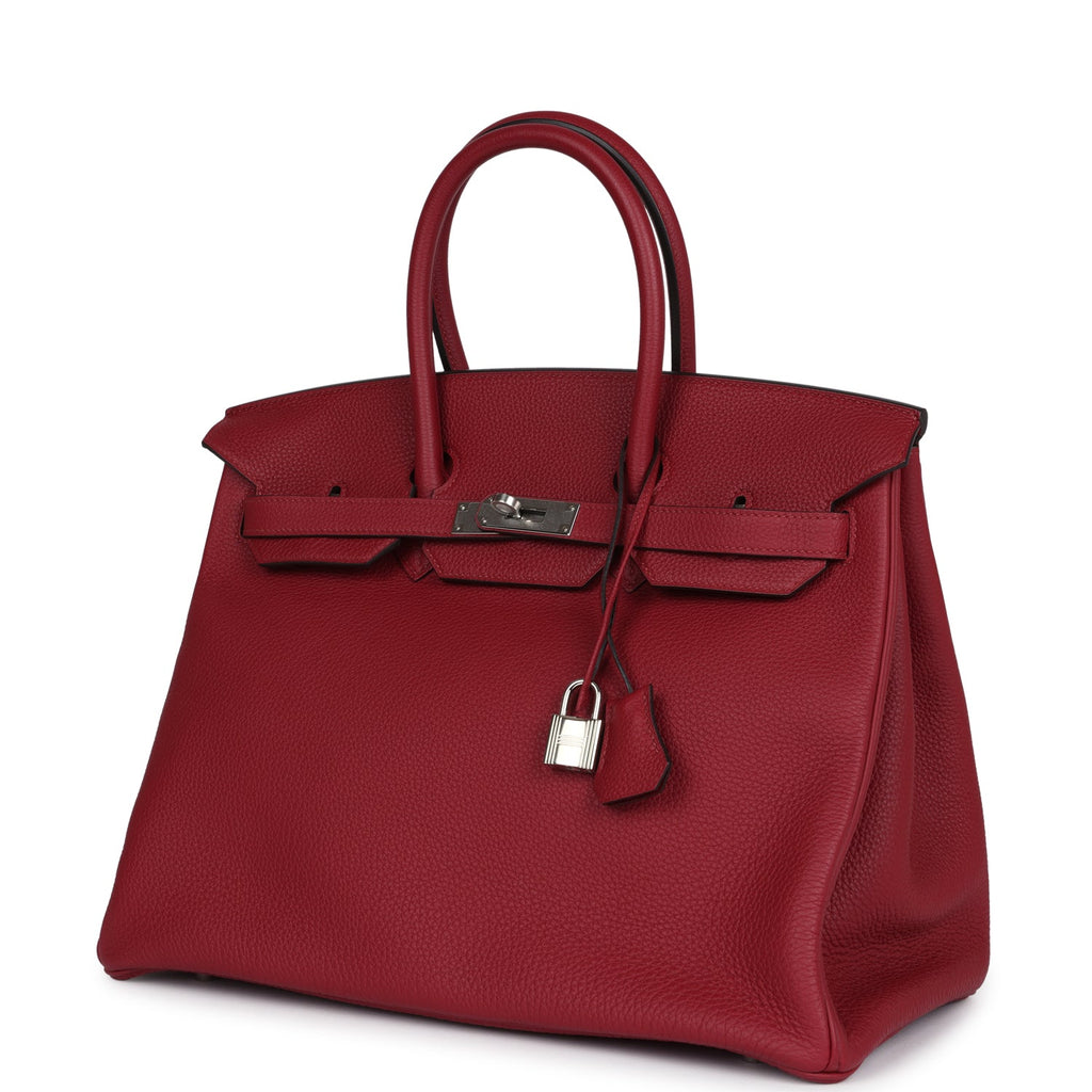 Birkin 35 Rouge Grenat Togo Palladium Hardware