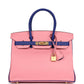 Hermès Special Order (HSS) Birkin 30 Rose Confetti and Bleu Electric Epsom Brushed Gold Hardware