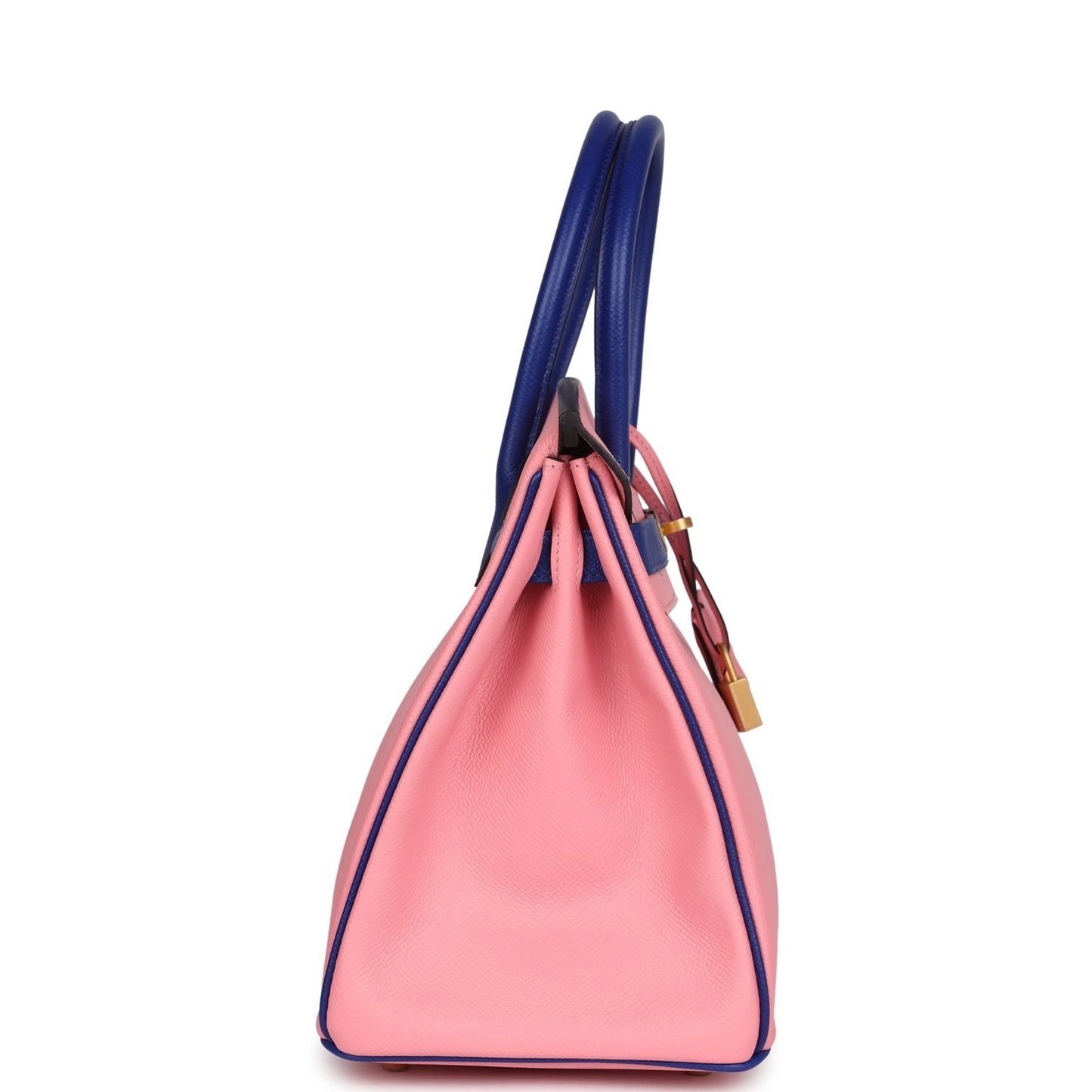 Hermès Special Order (HSS) Birkin 30 Rose Confetti and Bleu Electric Epsom Brushed Gold Hardware