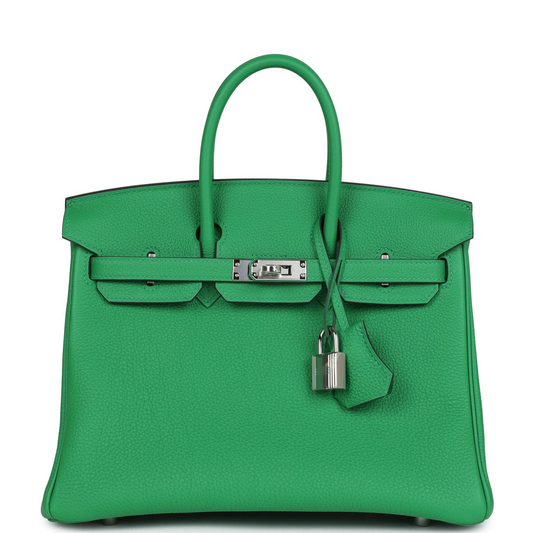 Birkins 25 Bambou Togo Palladium Hardware