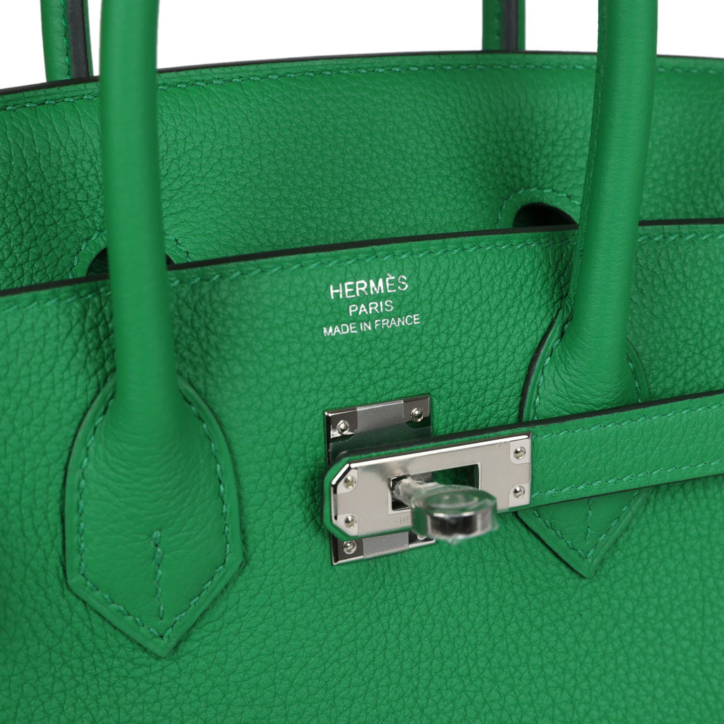 Birkins 25 Bambou Togo Palladium Hardware