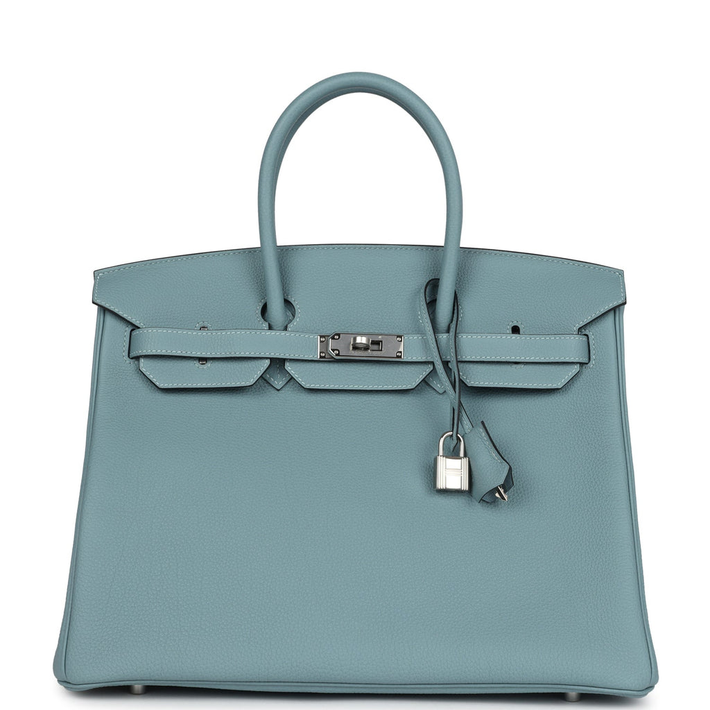 Birkin 35 Ciel Togo Palladium Hardware
