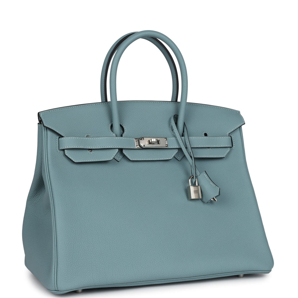 Birkin 35 Ciel Togo Palladium Hardware