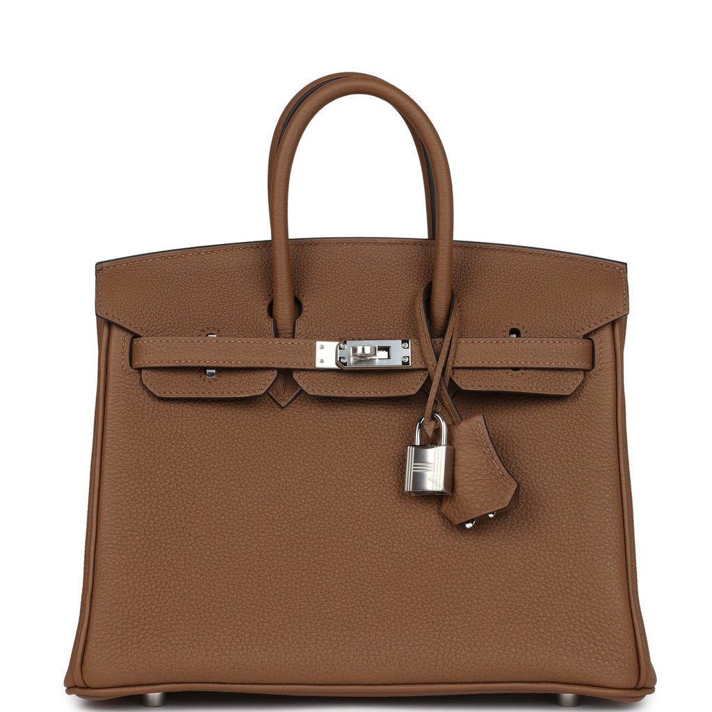 Birkins 25 Alezan Togo Palladium Hardware