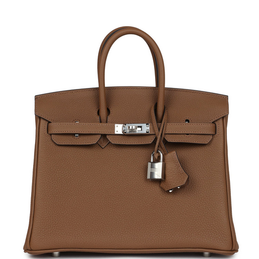 Birkins 25 Alezan Togo Palladium Hardware