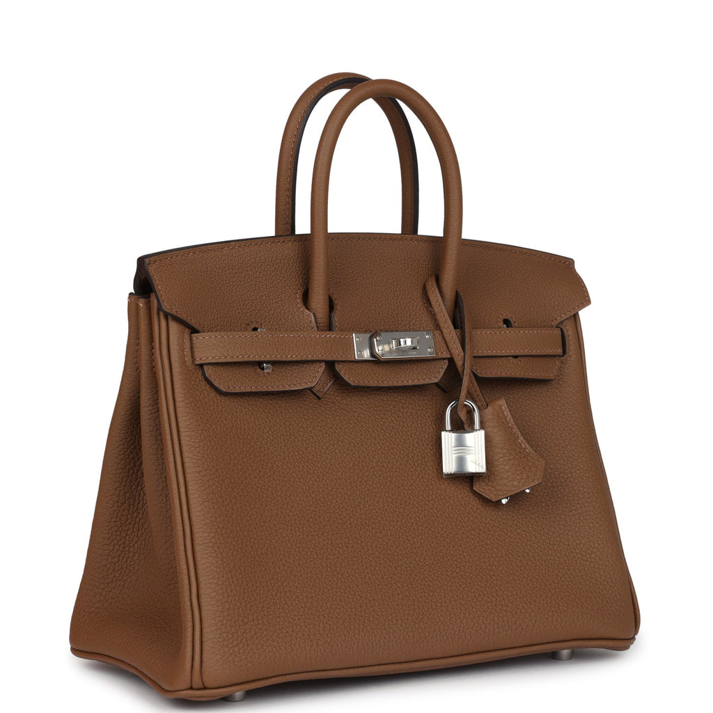 Birkins 25 Alezan Togo Palladium Hardware