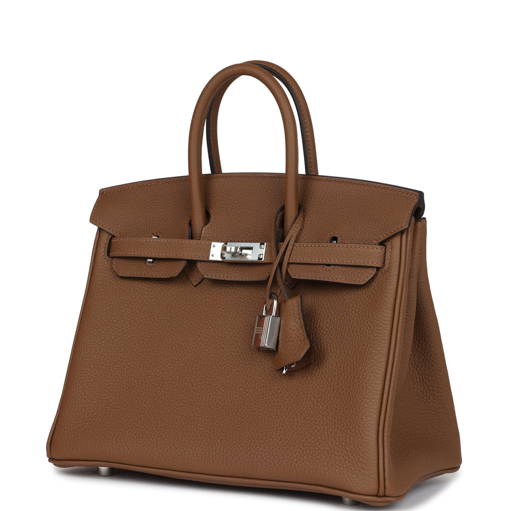 Birkins 25 Alezan Togo Palladium Hardware
