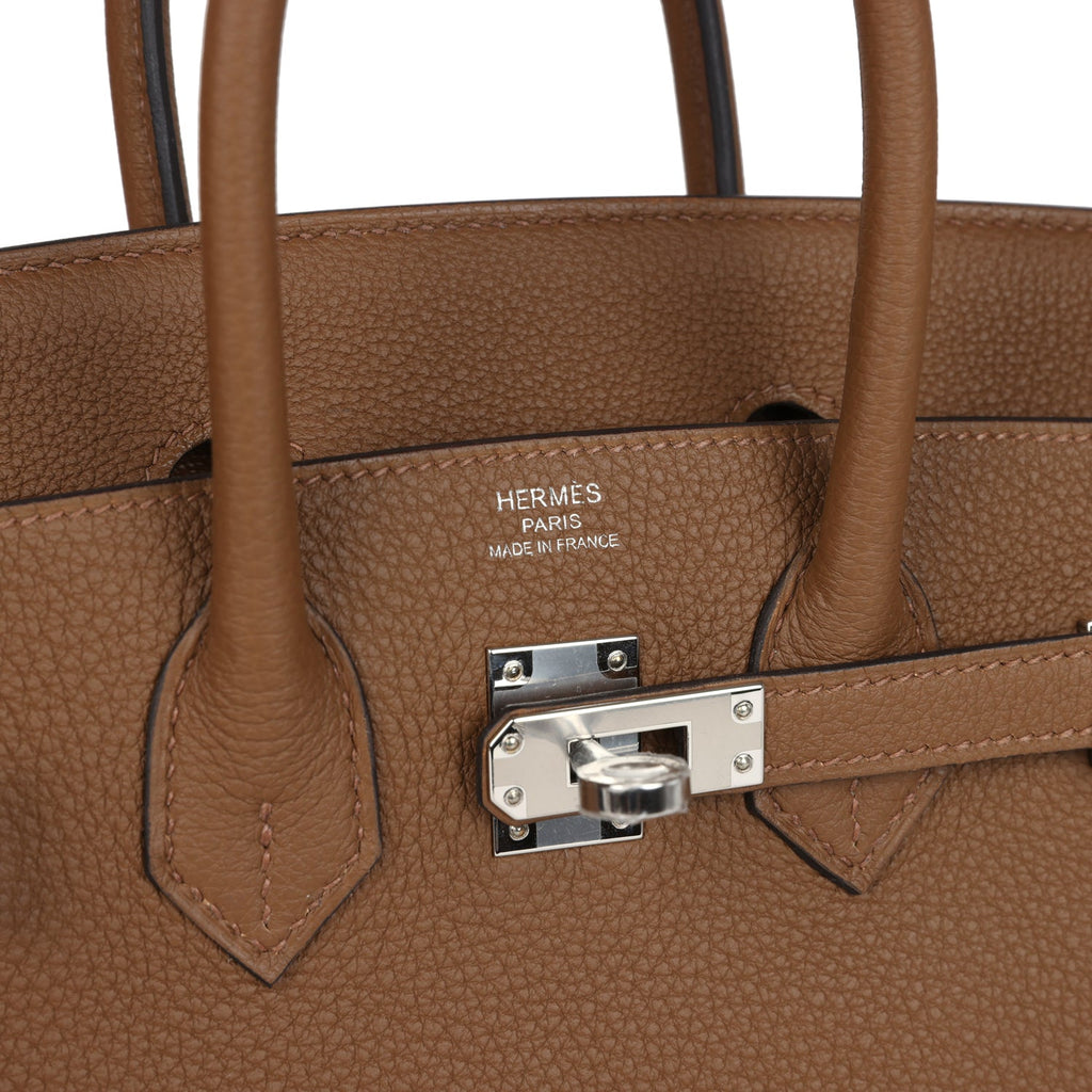 Birkins 25 Alezan Togo Palladium Hardware