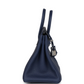 Birkins 25 Bleu Saphir Togo Palladium Hardware