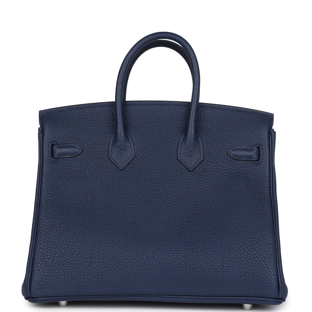 Birkins 25 Bleu Saphir Togo Palladium Hardware