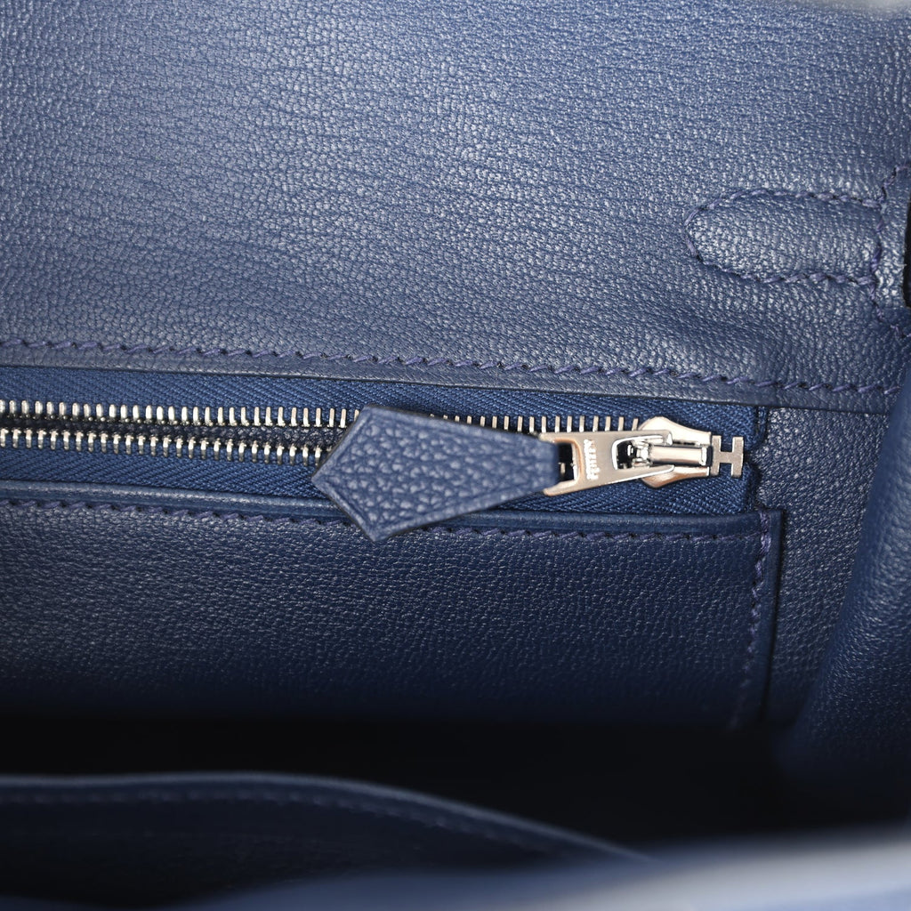Birkins 25 Bleu Saphir Togo Palladium Hardware