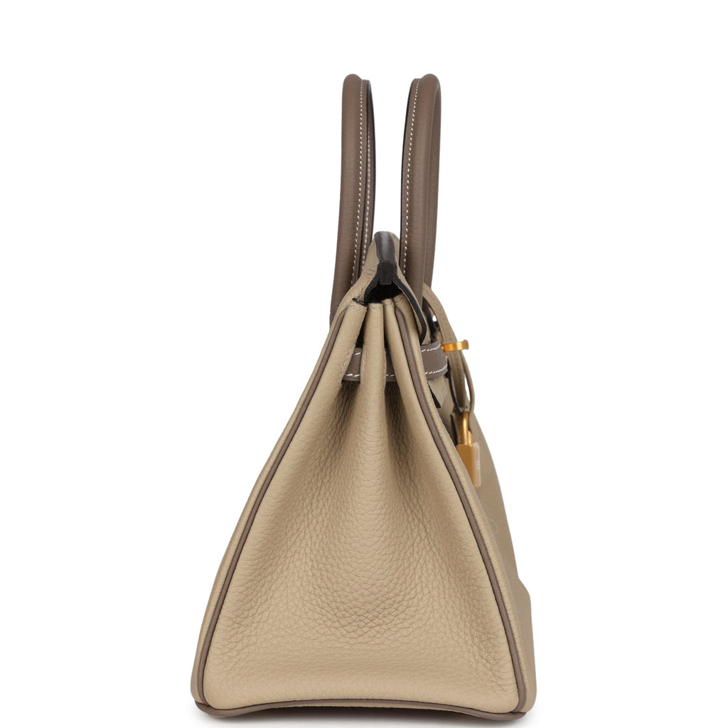 Hermès Special Order (HSS) Birkin 25 Etoupe and Trench Togo Brushed Gold Hardware