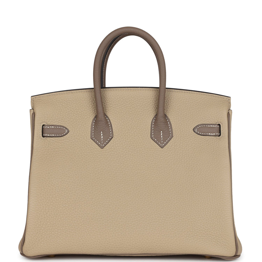 Hermès Special Order (HSS) Birkin 25 Etoupe and Trench Togo Brushed Gold Hardware