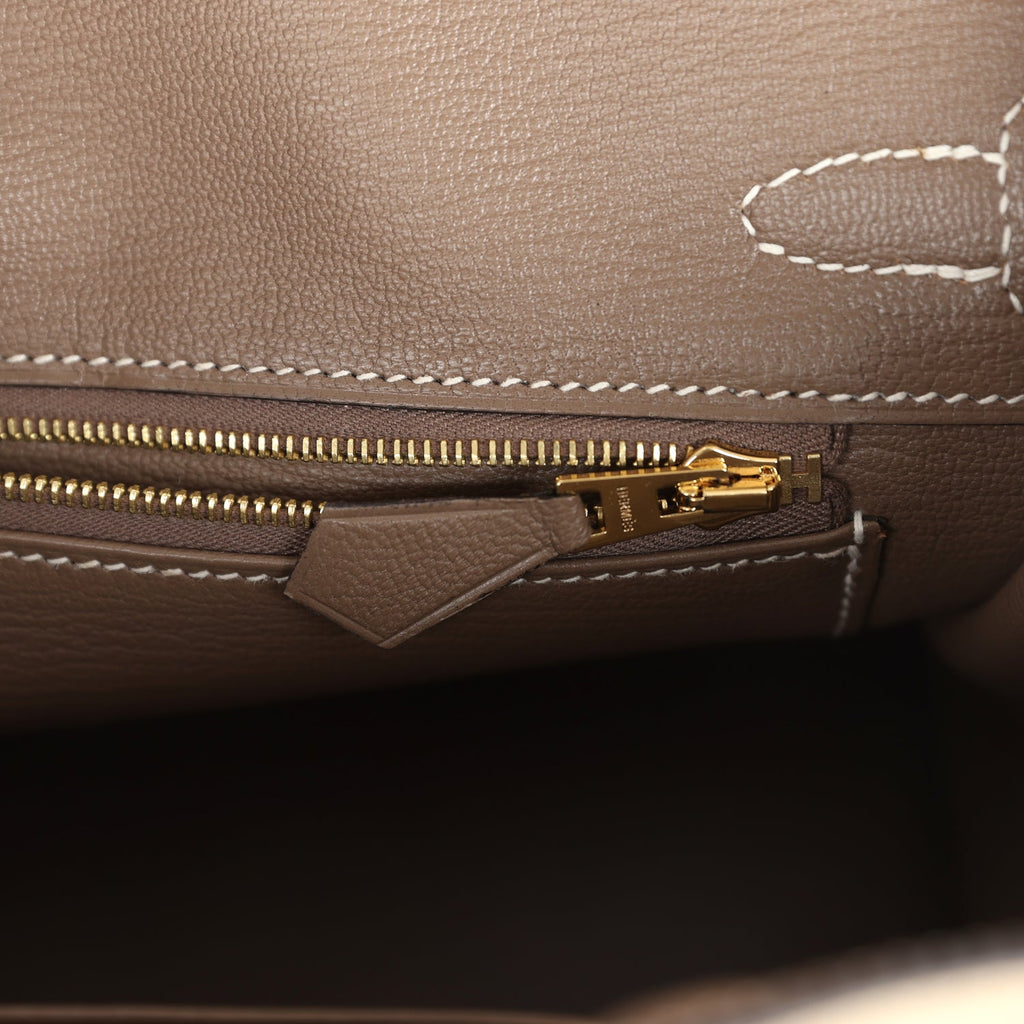 Hermès Special Order (HSS) Birkin 25 Etoupe and Trench Togo Brushed Gold Hardware