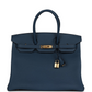 Birkin 35 Bleu De Prusse Togo Gold Hardware