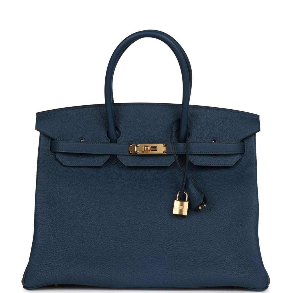 Birkin 35 Bleu De Prusse Togo Gold Hardware