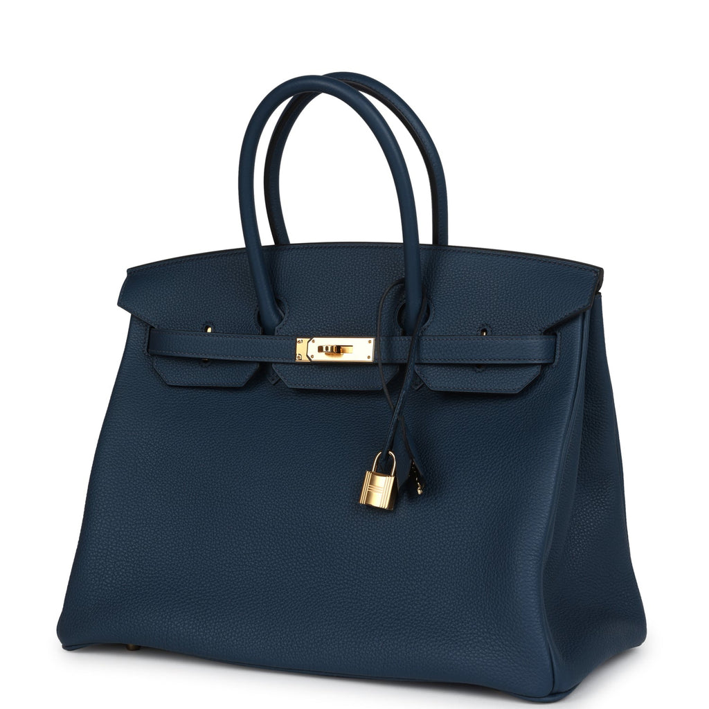 Birkin 35 Bleu De Prusse Togo Gold Hardware
