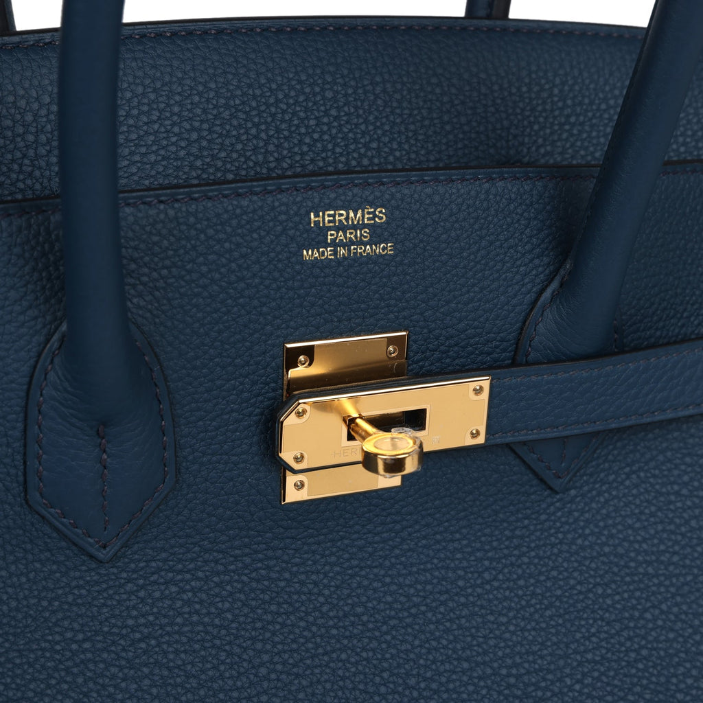 Birkin 35 Bleu De Prusse Togo Gold Hardware