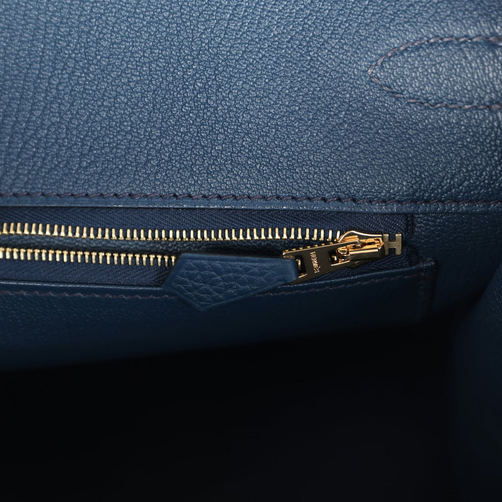 Birkin 35 Bleu De Prusse Togo Gold Hardware