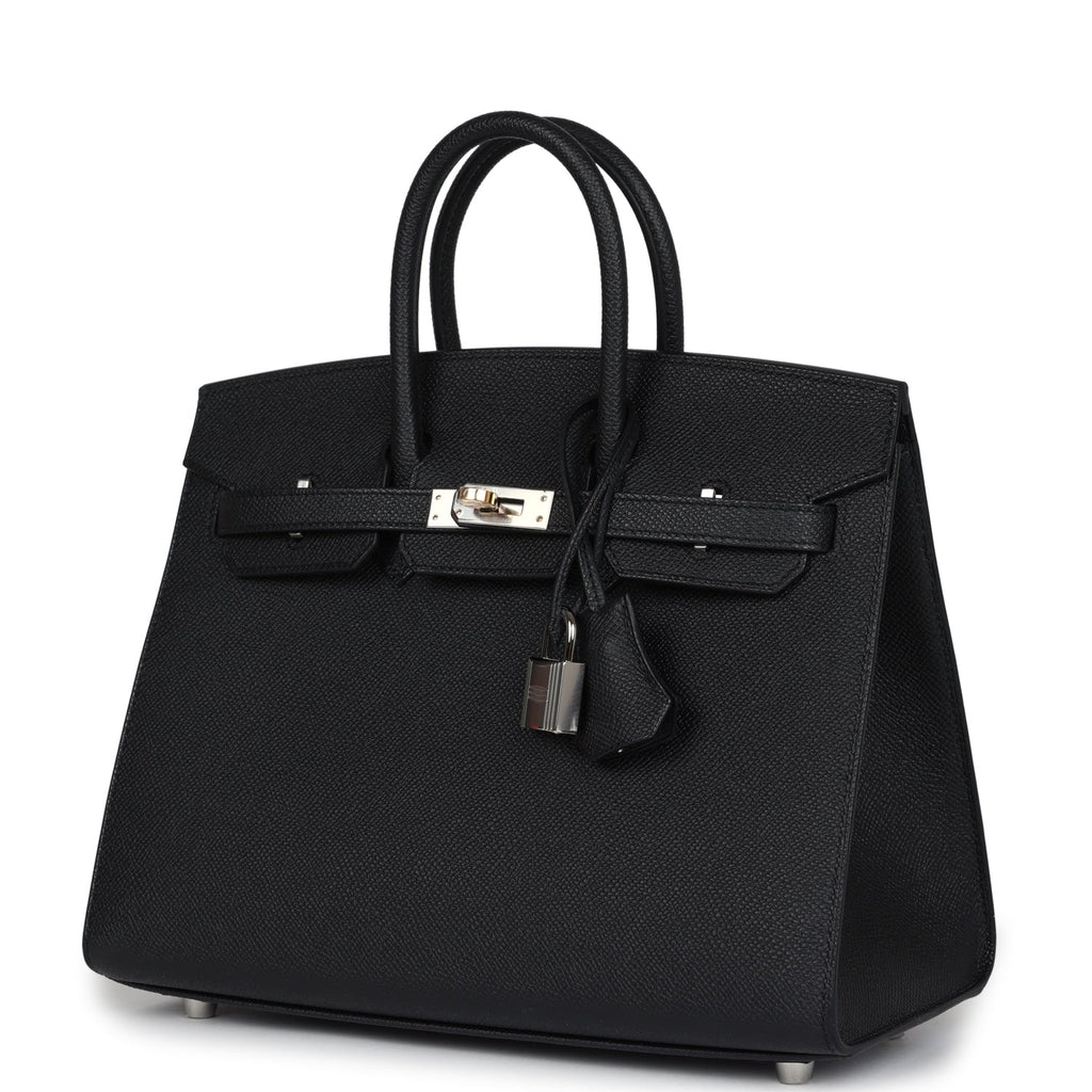 Birkins 25 Black Epsom Electrum Hardware