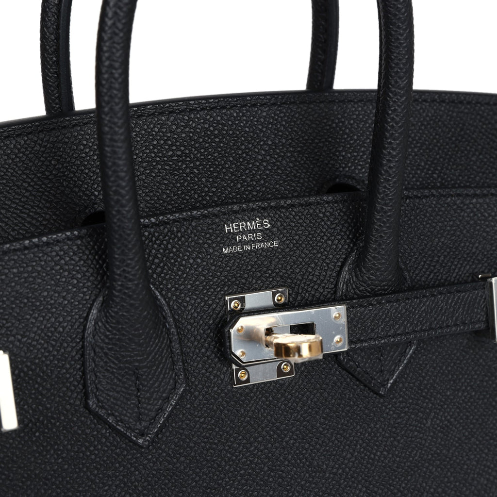 Birkins 25 Black Epsom Electrum Hardware