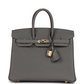 Birkin 25 Gris Meyer Togo Permabrass Hardware