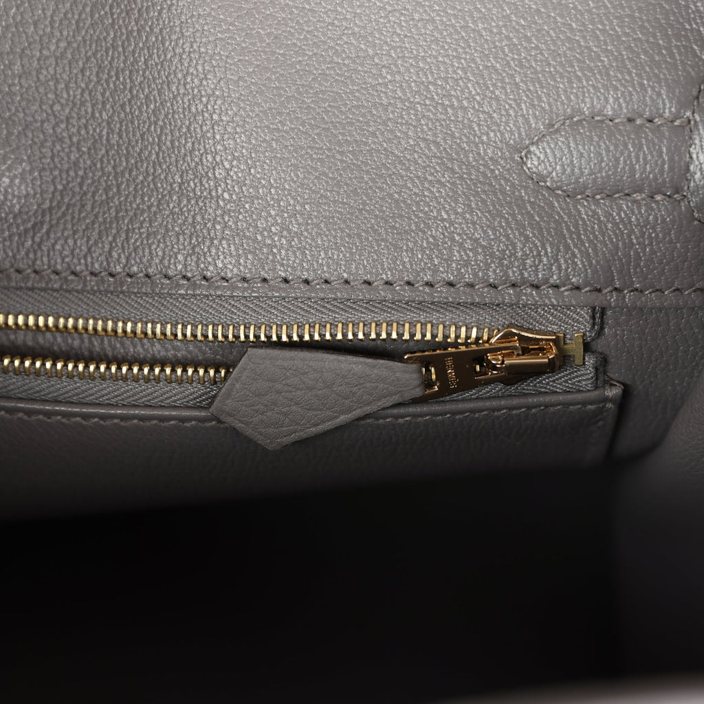 Birkin 25 Gris Meyer Togo Permabrass Hardware