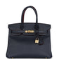 Birkin 30 Bleu Indigo and Rouge H Contour Epsom Gold Hardware