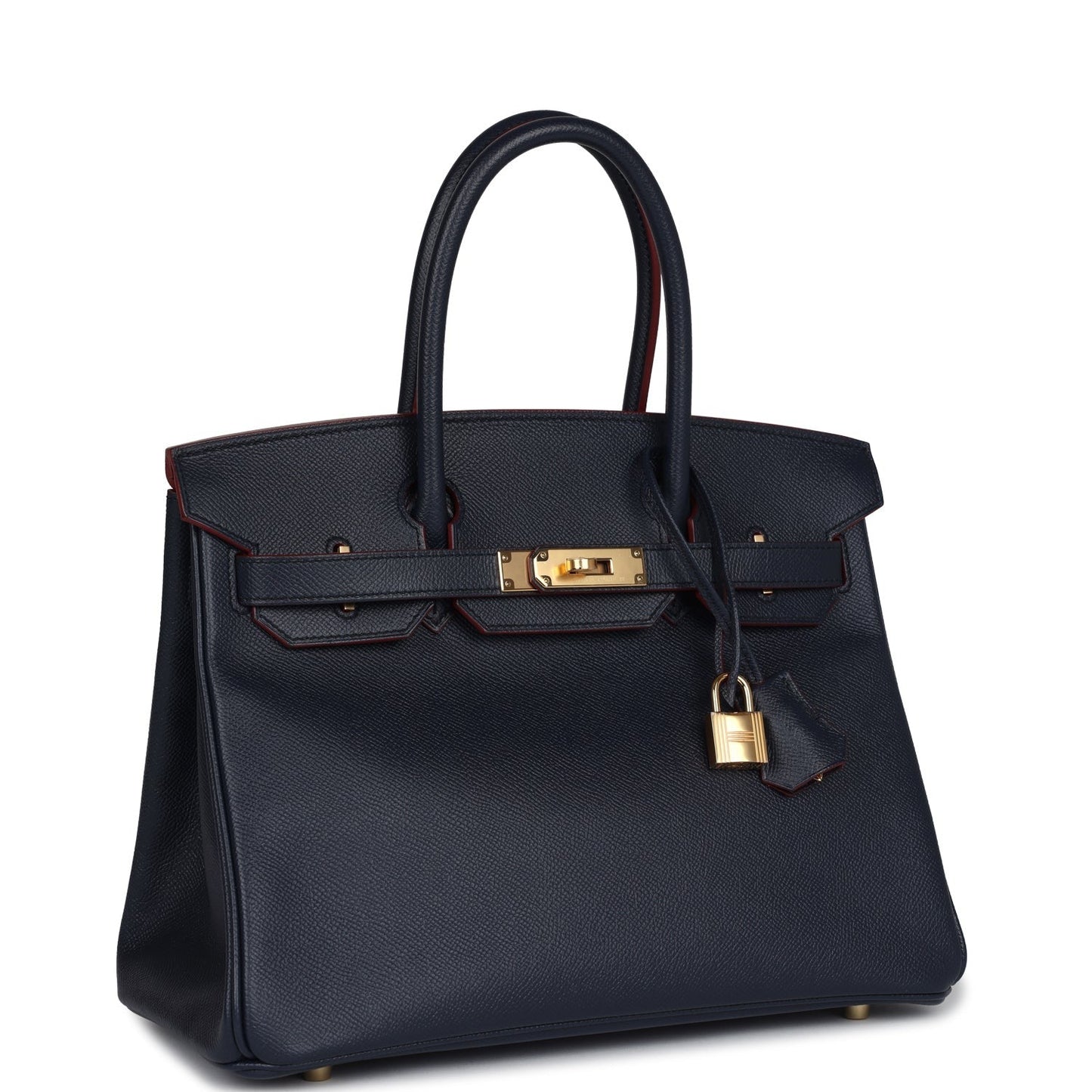 Birkin 30 Bleu Indigo and Rouge H Contour Epsom Gold Hardware