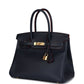 Birkin 30 Bleu Indigo and Rouge H Contour Epsom Gold Hardware