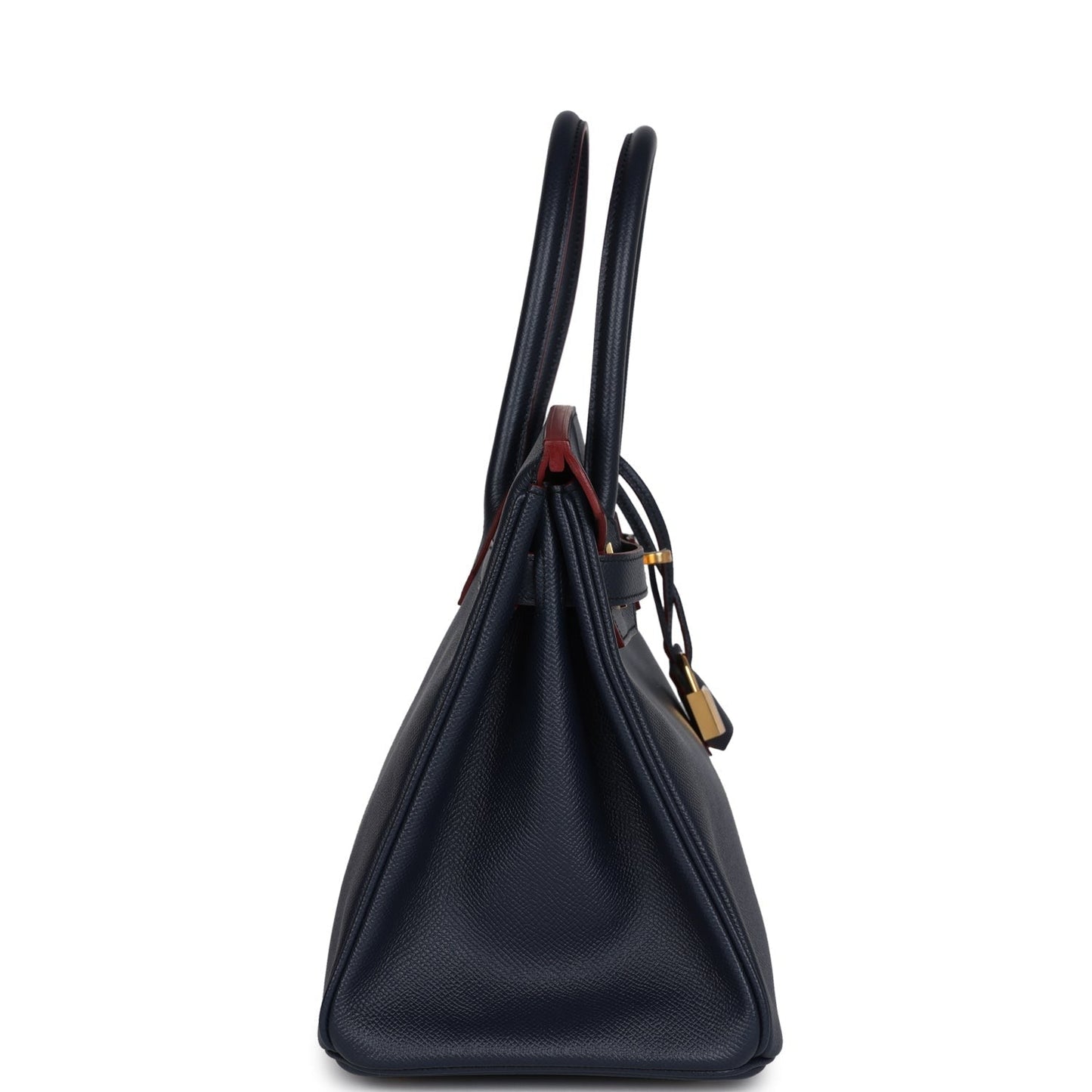 Birkin 30 Bleu Indigo and Rouge H Contour Epsom Gold Hardware