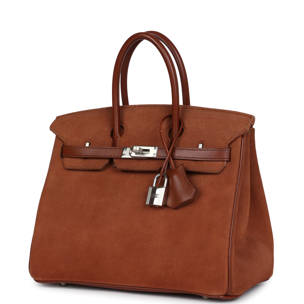 Birkin 25 Vintage Noisette Doblis and Box Palladium Hardware