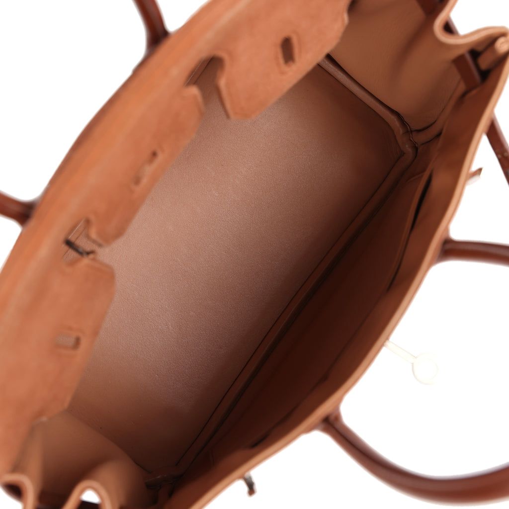 Birkin 25 Vintage Noisette Doblis and Box Palladium Hardware