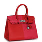 Birkin 30 Casaque Sellier Rouge De Coeur and Rose Extreme Epsom Palladium Hardware
