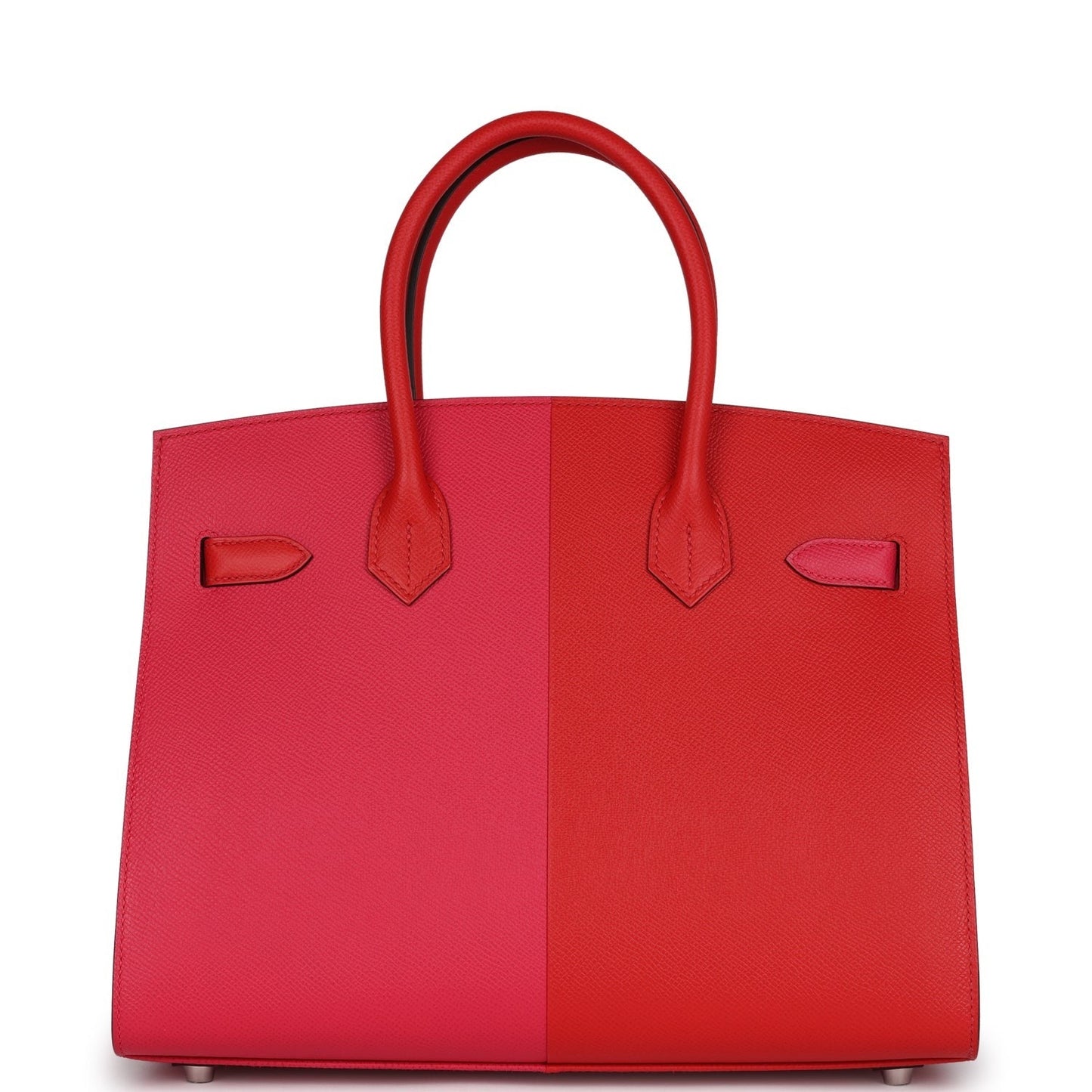 Birkin 30 Casaque Sellier Rouge De Coeur and Rose Extreme Epsom Palladium Hardware