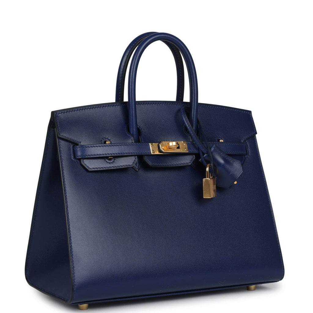 Birkins 25 Bleu Saphir Box Gold Hardware