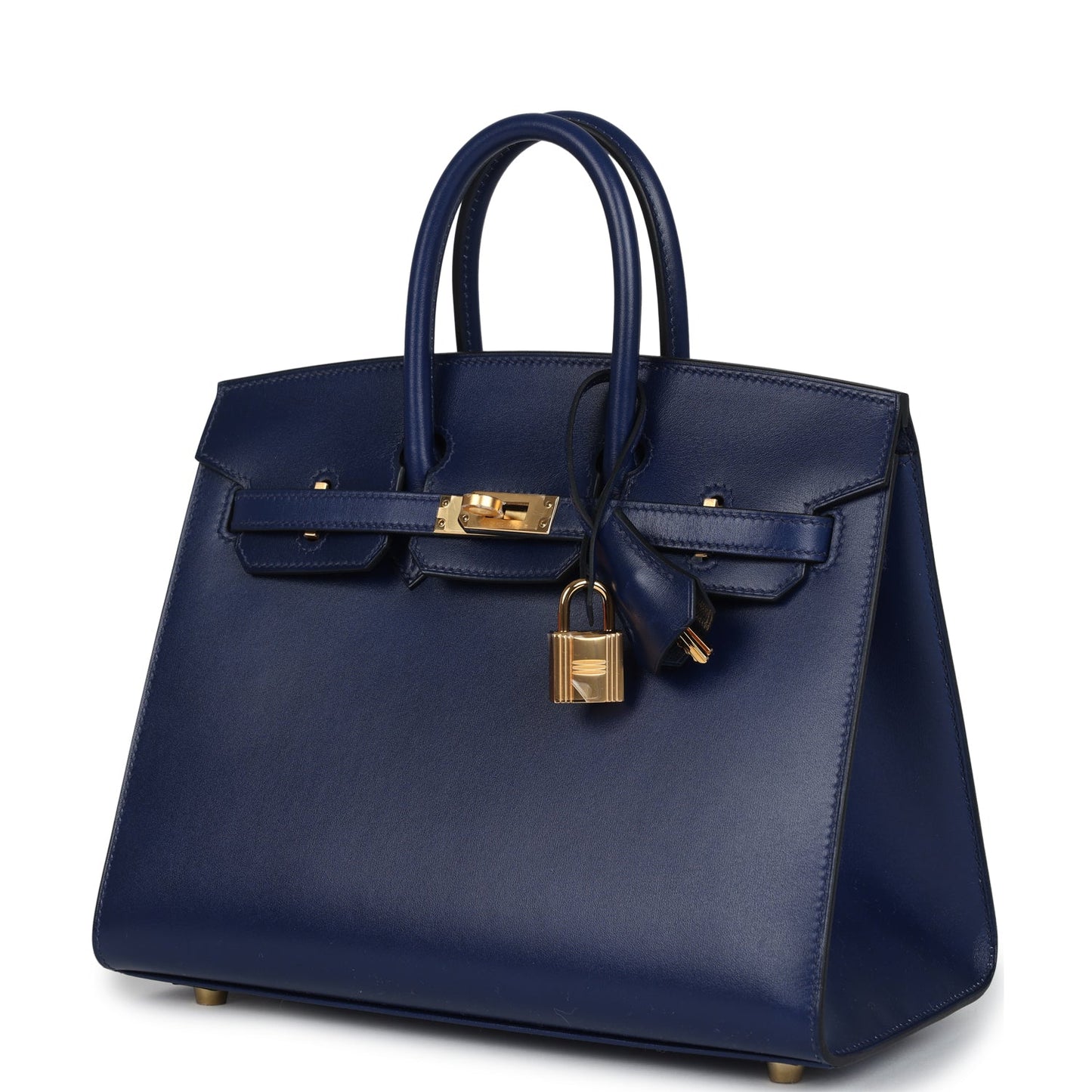 Birkin Sellier 25 Bleu Saphir Box Gold Hardware