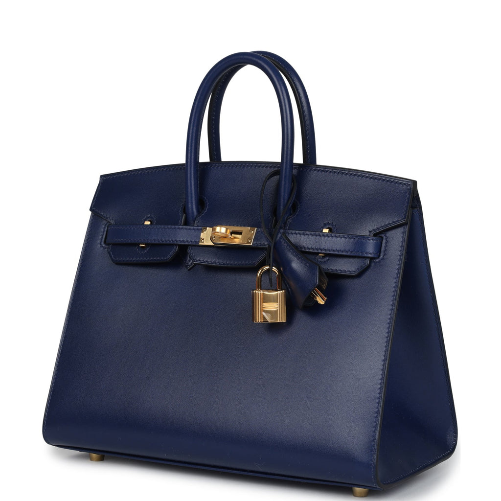 Birkins 25 Bleu Saphir Box Gold Hardware